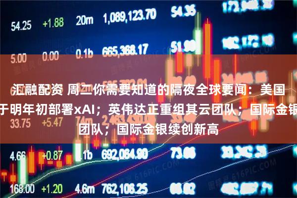汇融配资 周二你需要知道的隔夜全球要闻：美国防部或将于明年初部署xAI；英伟达正重组其云团队；国际金银续创新高